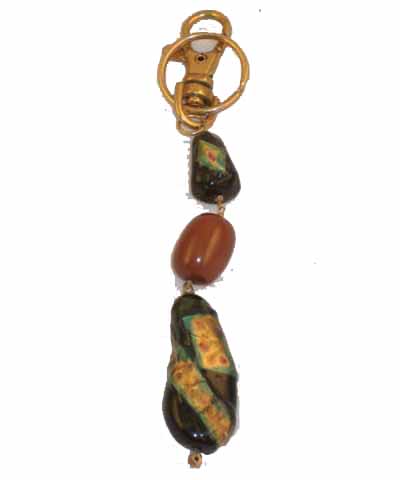 Green Brown Key Ring
